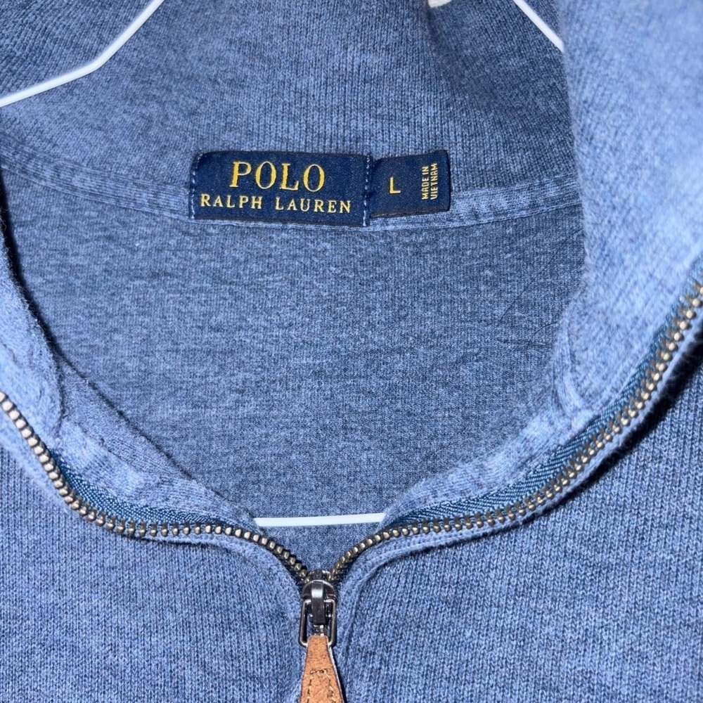 Polo Ralph Lauren Heather Blue Zip-Up Sweater - Picture 3 of 3